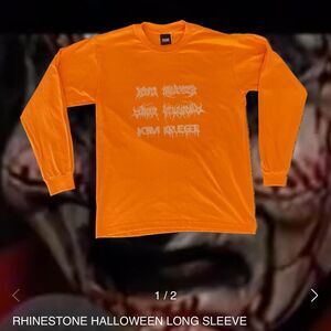 Kim Krueger Rhinestone Halloween Long Sleeve Tee Size Medium